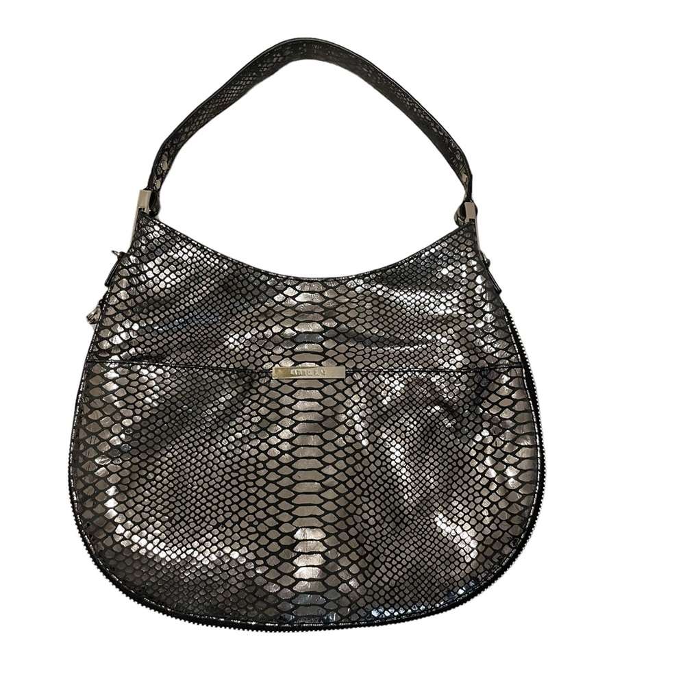Milly Metallic Mirrored Python Expandable Hobo Bag - image 1